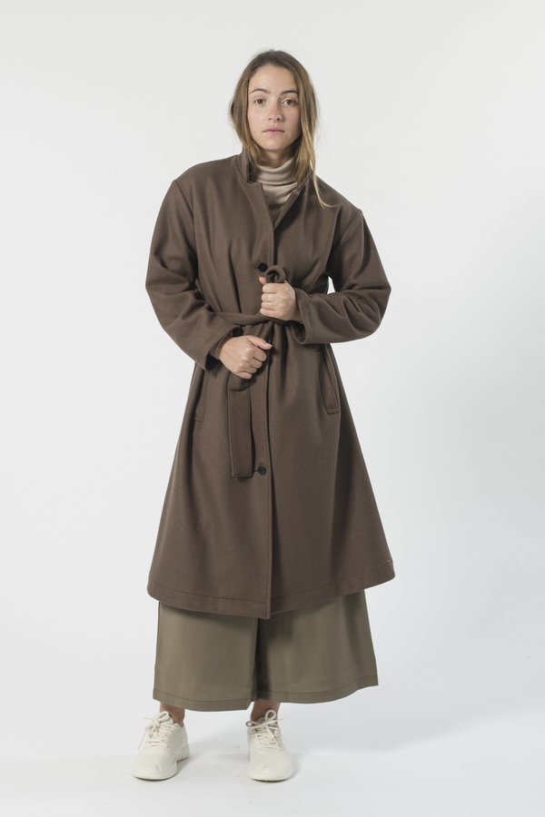 GOOD STUDIOS AUSTRALIAN WOOL MELTON TRENCH - CEDAR GOOD STUDIOS AUSTRALIAN WOOL MELTON TRENCH - CEDAR