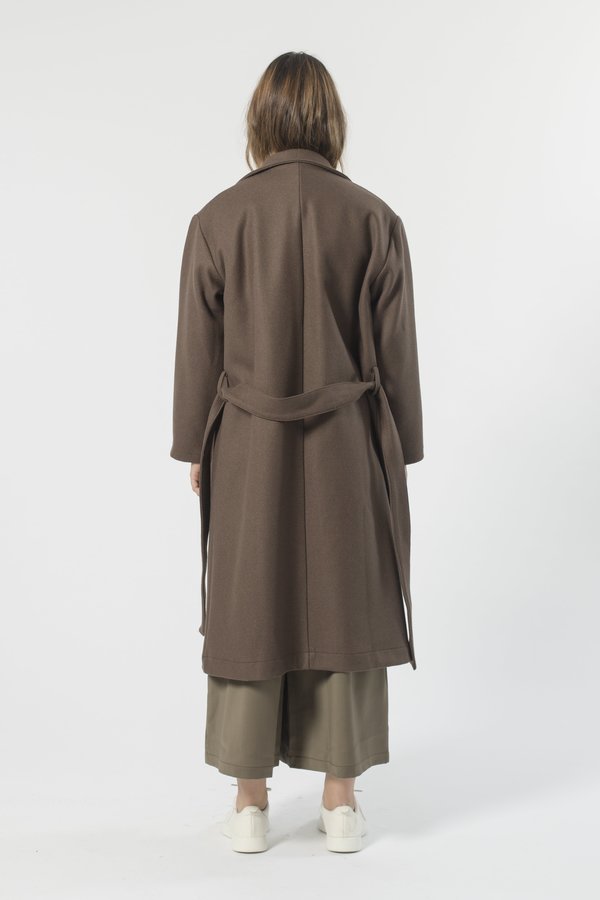 GOOD STUDIOS AUSTRALIAN WOOL MELTON TRENCH - CEDAR GOOD STUDIOS AUSTRALIAN WOOL MELTON TRENCH - CEDAR