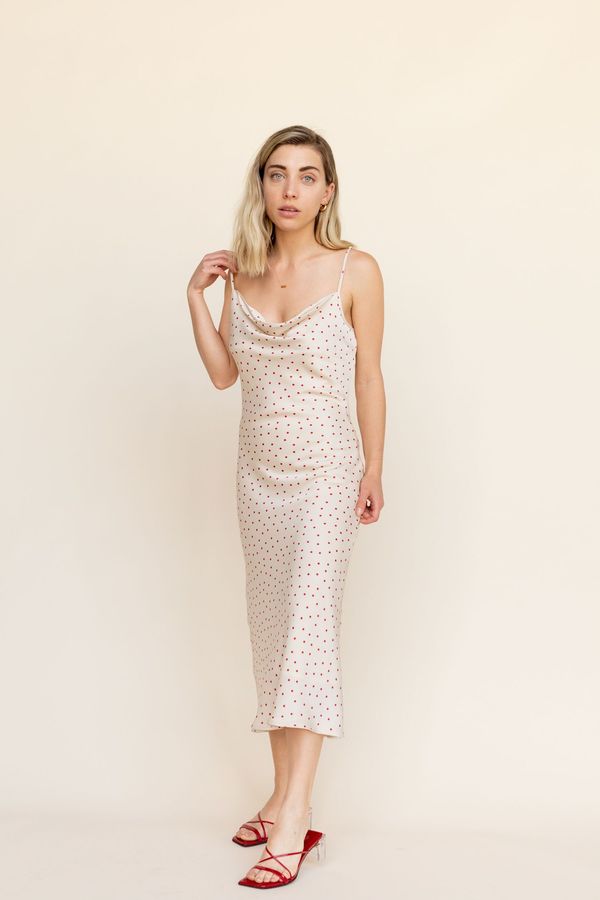 BETWEEN TEN Eleanor Cowl Dress - Ivory Polka BETWEEN TEN Eleanor Cowl Dress - Ivory Polka