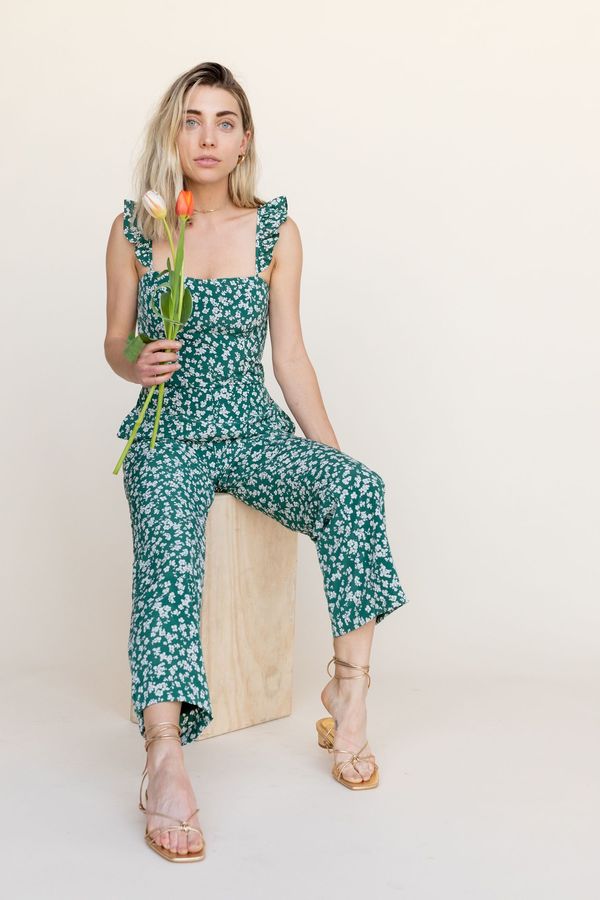 BETWEEN TEN Piper Jumpsuit - Green Floral BETWEEN TEN Piper Jumpsuit - Green Floral