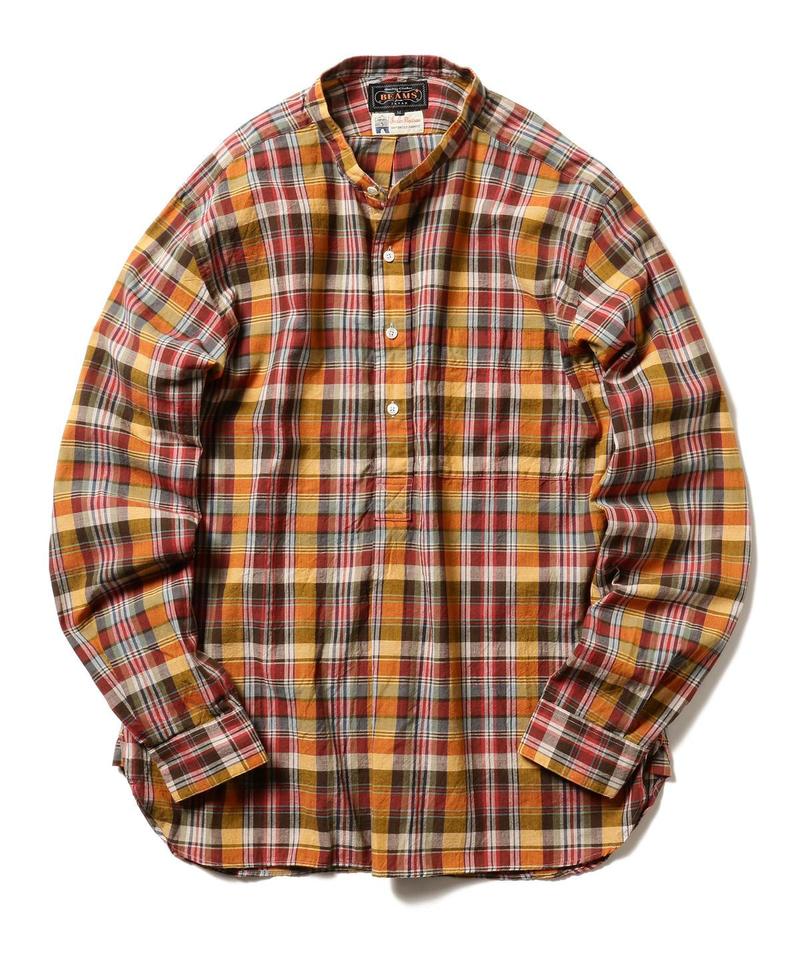 トップス BEAMS PLUS Band Pullover Madras Beams Plus Madras Check Band Color Pullover Shirt - Yellow