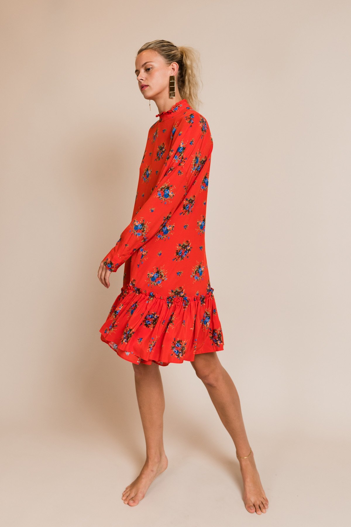 open lace back dress Printed Double Satin Strap Mini Dress