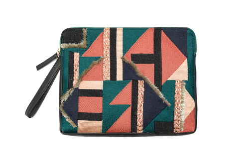 Lizzie Fortunato Safari Clutch in Tahiti Triangle Lizzie Fortunato Safari Clutch in Tahiti Triangle