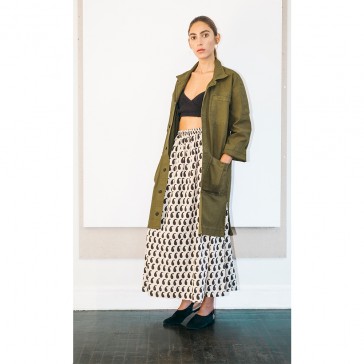 pari desai monsoon block-printed skirt Buttermilk / Ebony pari desai monsoon block-printed skirt Buttermilk / Ebony