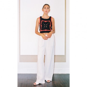 Pari Desai luna hand-crochet vest Black/Lava Pari Desai luna hand-crochet vest Black/Lava