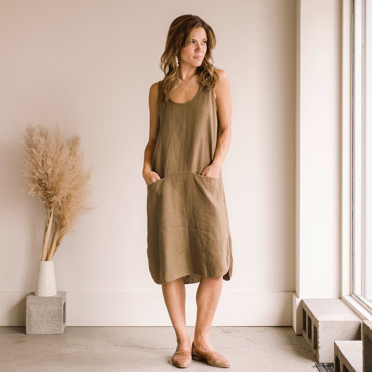 Beaton Linen Pocket Tunic - Sage | Garmentory