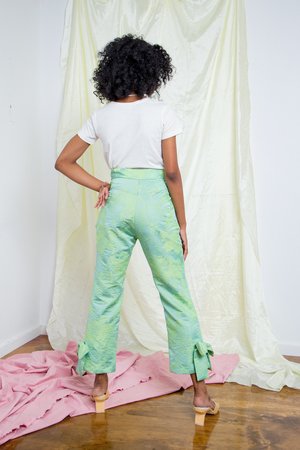 Suzanne Rae Bow Pant - bright green floral Suzanne Rae Bow Pant - bright green floral