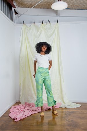 Suzanne Rae Bow Pant - bright green floral Suzanne Rae Bow Pant - bright green floral