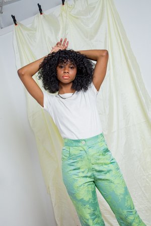 Suzanne Rae Bow Pant - bright green floral Suzanne Rae Bow Pant - bright green floral