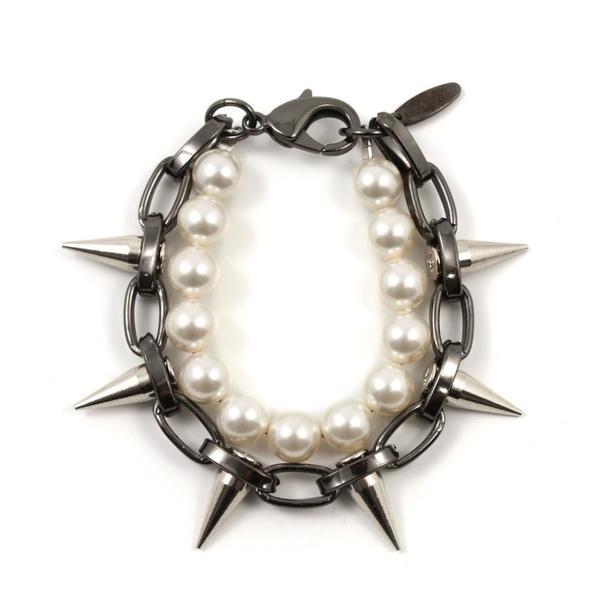 Joomi Lim Single Row Spike Bracelet with Pearls Joomi Lim Single Row Spike Bracelet with Pearls