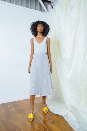Ali Golden Wrap Skirt - black/white grid Ali Golden Wrap Skirt - black/white grid