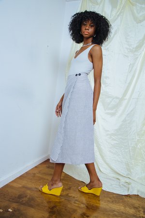 Ali Golden Wrap Skirt - black/white grid Ali Golden Wrap Skirt - black/white grid