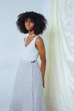 Ali Golden Wrap Skirt - black/white grid Ali Golden Wrap Skirt - black/white grid