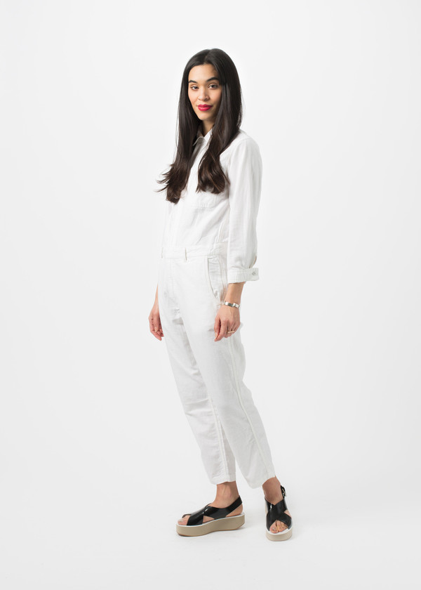 womens white utility jumpsuit