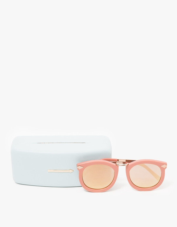 Karen Walker Super Lunar Light Pink Sunglasses. Karen Walker Wants You To Reimagine Your Eye Makeup main image 4