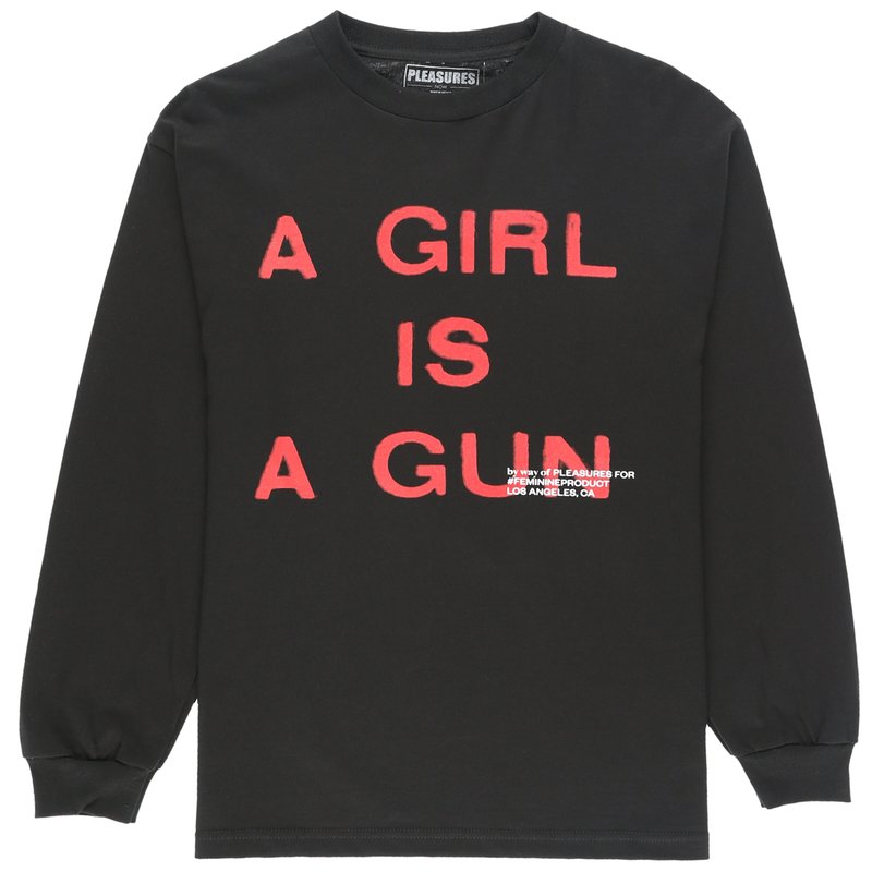 PLEASURES × By Way of US コラボ GIRL IS A GUN Tシャツ GIRL IS A GUN T-SHIRT – PLEASURES