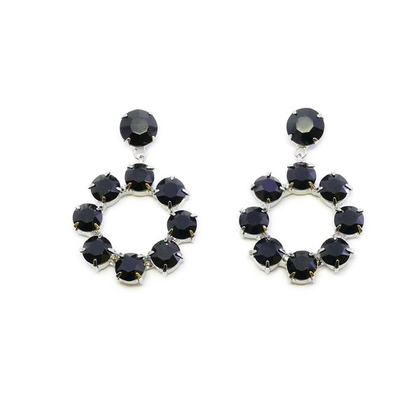 Joomi Lim Crystal Earrings - Rhodium/Black Joomi Lim Crystal Earrings - Rhodium/Black