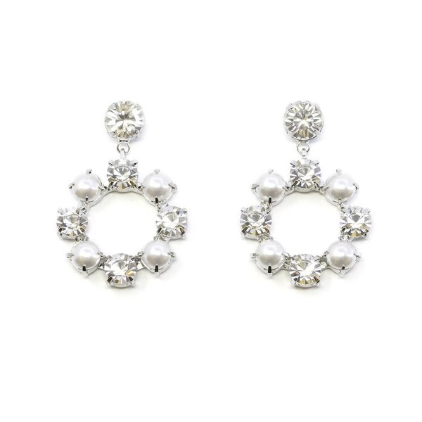 Joomi Lim Crystal Earrings W/ Pearls - Rhodium/Crystal/White Joomi Lim Crystal Earrings W/ Pearls - Rhodium/Crystal/White