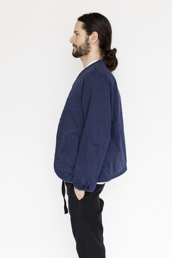 Men's Document Cotton Collarless Jacket Garmentory