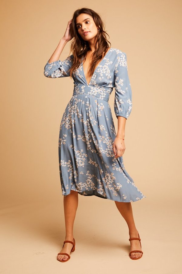 knee length dresses for ladies Faithfull The Brand Women's Sanne Midi Dress main image 0