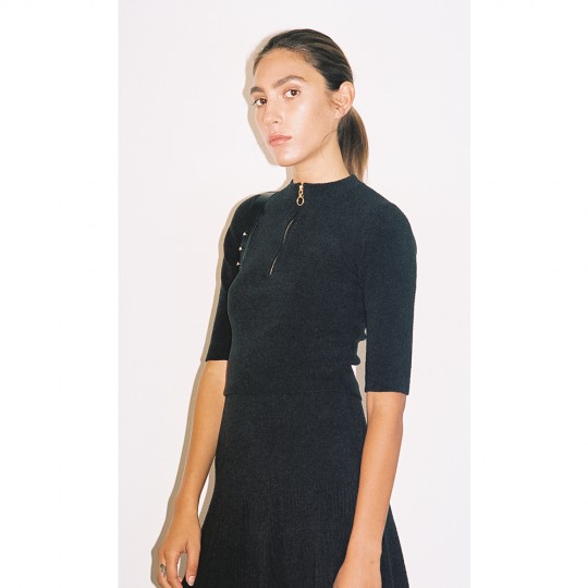 Pari Desai Lucie Zip Crop Black Pari Desai Lucie Zip Crop Black
