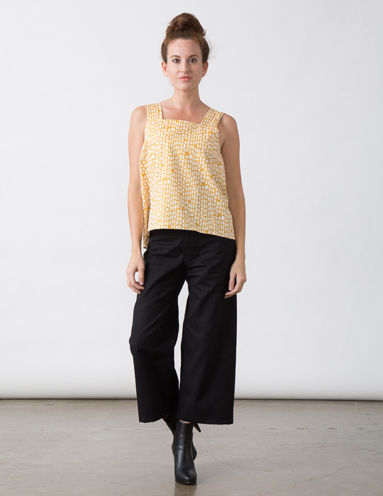 SBJ Austin A Tank in Yellow/White print SBJ Austin A Tank in Yellow/White print