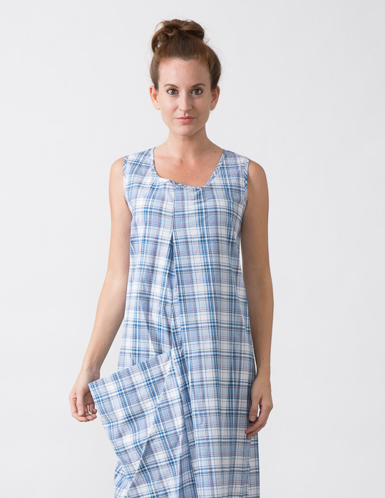 SBJ Austin Olivia Dress in Blue Plaid SBJ Austin Olivia Dress in Blue Plaid