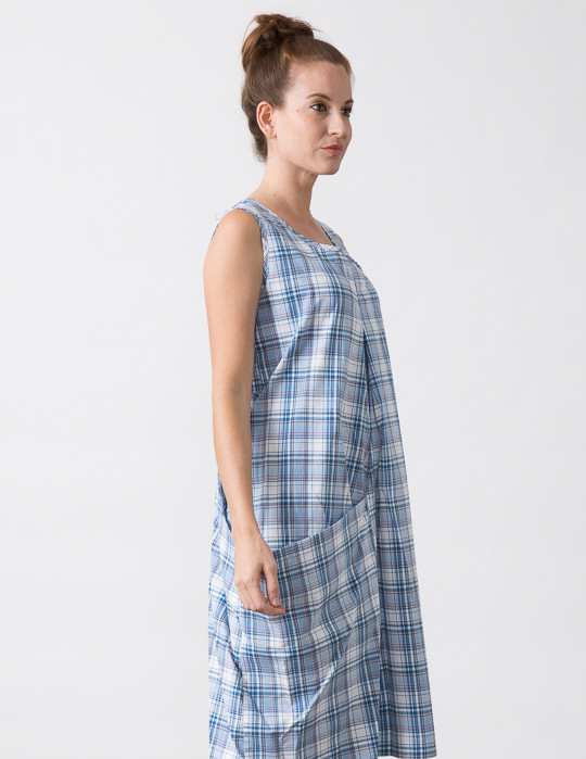 SBJ Austin Olivia Dress in Blue Plaid SBJ Austin Olivia Dress in Blue Plaid