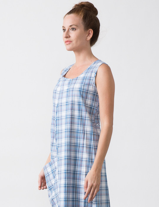 SBJ Austin Olivia Dress in Blue Plaid SBJ Austin Olivia Dress in Blue Plaid