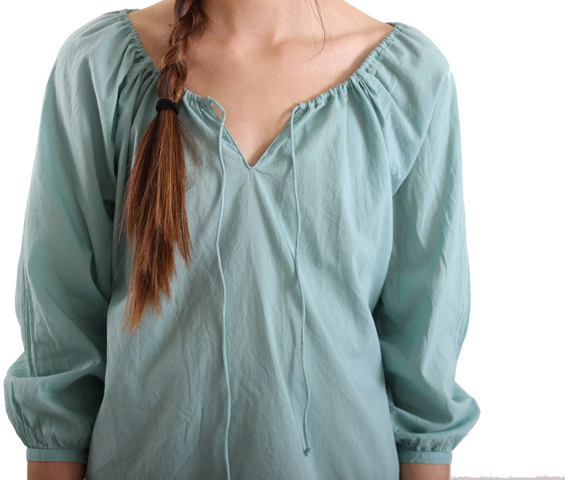 turquoise peasant blouse