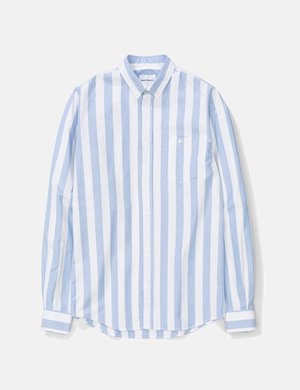 Norse Projects Anton Wide Stripe Oxford Shirt - Pale Blue Norse Projects Anton Wide Stripe Oxford Shirt - Pale Blue