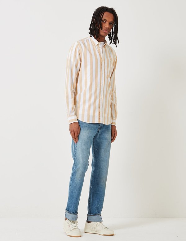 Norse Projects Anton Wide Stripe Oxford Shirt - Sunwashed Yellow Norse Projects Anton Wide Stripe Oxford Shirt - Sunwashed Yellow