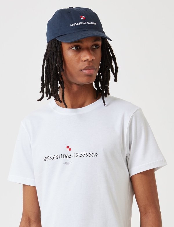 Norse Projects Niels Coordinates Logo T-Shirt - White Norse Projects Niels Coordinates Logo T-Shirt - White