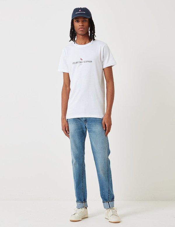 Norse Projects Niels Coordinates Logo T-Shirt - White Norse Projects Niels Coordinates Logo T-Shirt - White