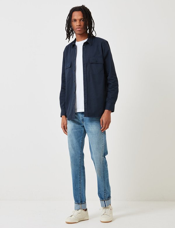 Norse Projects Villads Light Twill Overshirt - Dark Navy Blue Norse Projects Villads Light Twill Overshirt - Dark Navy Blue