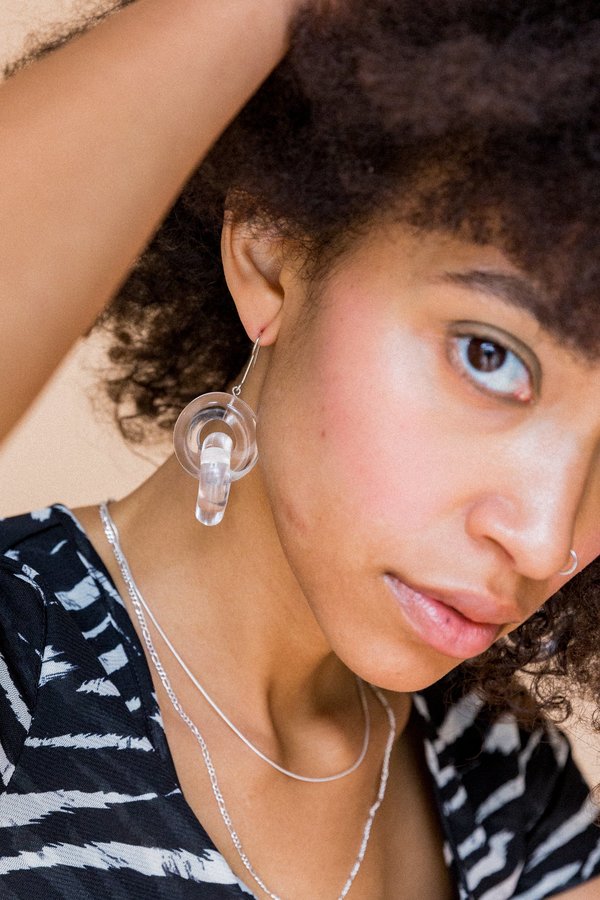 Hey Murphy Acrylic Link Earrings - Sterling Silver Hey Murphy Acrylic Link Earrings - Sterling Silver