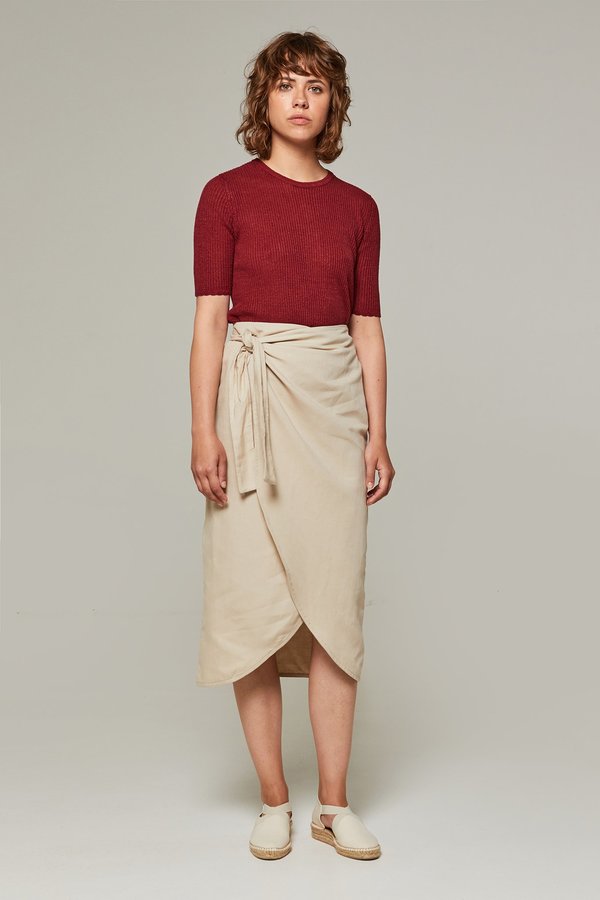 Rita Row Pareo Wrap Skirt Beige Garmentory
