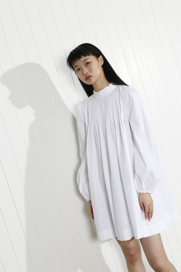 Ganni Slate Dress - Bright White Ganni Slate Dress - Bright White