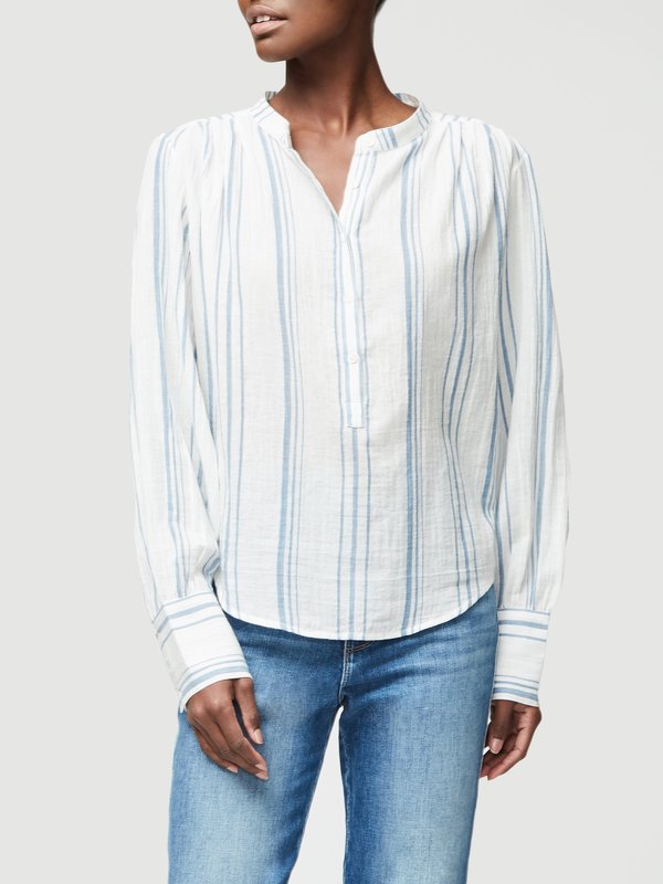 FRAME Denim Button Up Gauze Top - White/Multi FRAME Denim Button Up Gauze Top - White/Multi