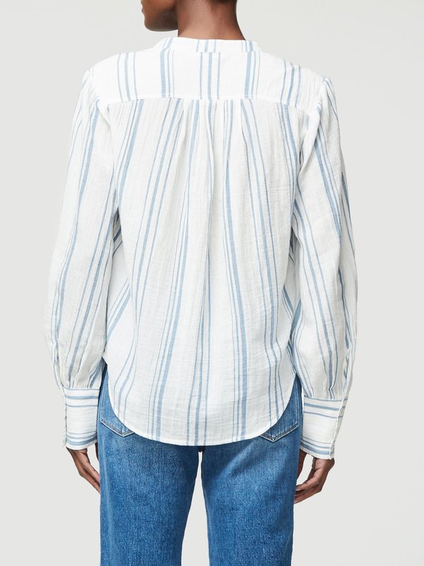 FRAME Denim Button Up Gauze Top - White/Multi FRAME Denim Button Up Gauze Top - White/Multi