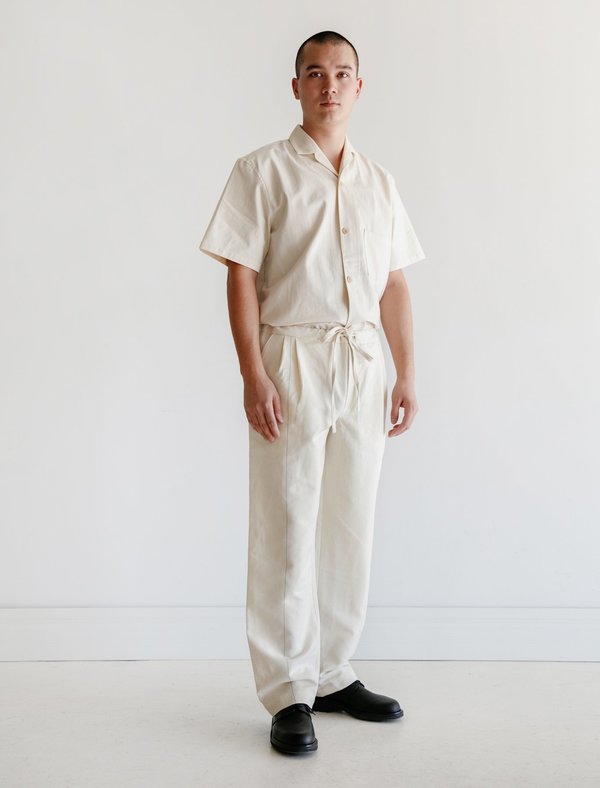 Frank Leder Bedsheet Drawstring Pants - Blue Stripe | Garmentory