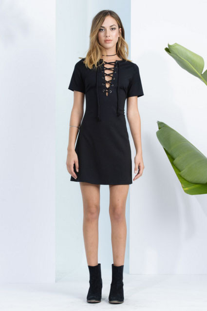 LUCCA Lace-Up Shift Dress LUCCA Lace-Up Shift Dress