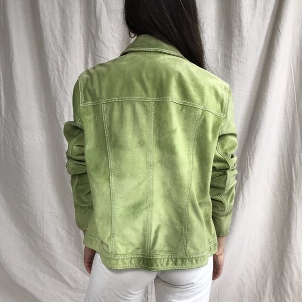 lime green suede jacket