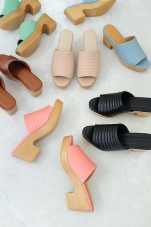 Beklina Open Toe Ribbed Clog Beklina Open Toe Ribbed Clog