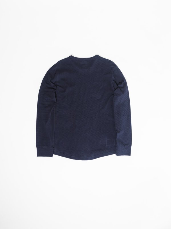 Universal Works Long Sleeve Waffle Crew - Navy Universal Works Long Sleeve Waffle Crew - Navy