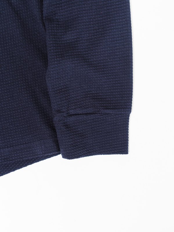 Universal Works Long Sleeve Waffle Crew - Navy Universal Works Long Sleeve Waffle Crew - Navy