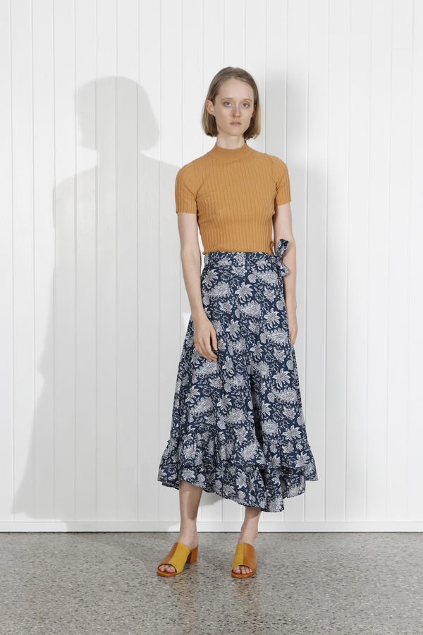 Apiece Apart Feliz Wrap Skirt - Navy Apiece Apart Feliz Wrap Skirt - Navy