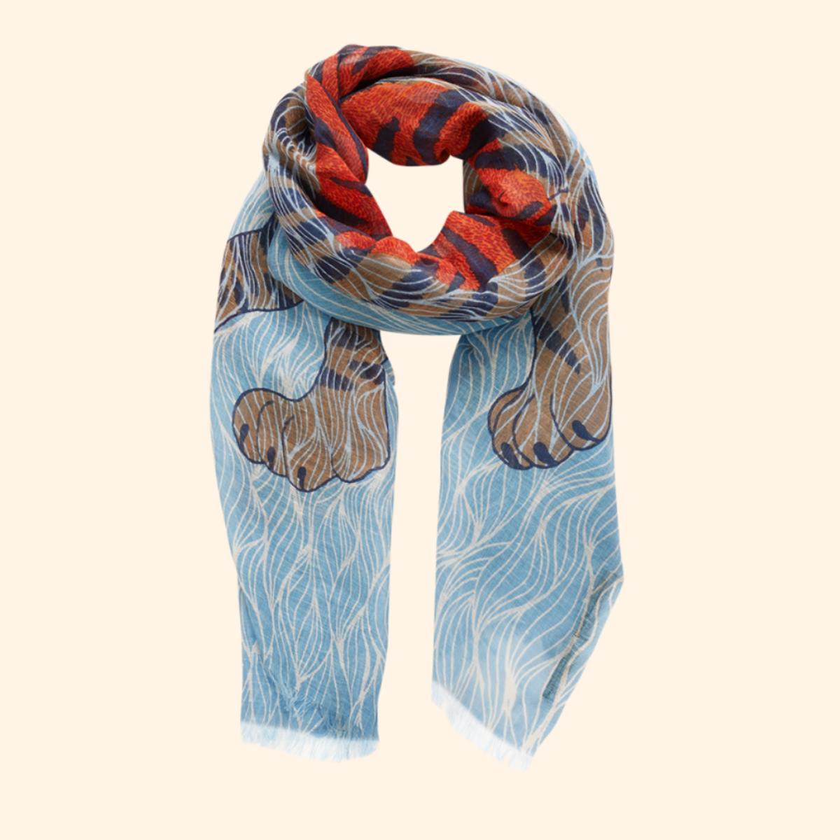 Inouitoosh Moise Scarf - Turquoise/Orange - Image 1 of 3