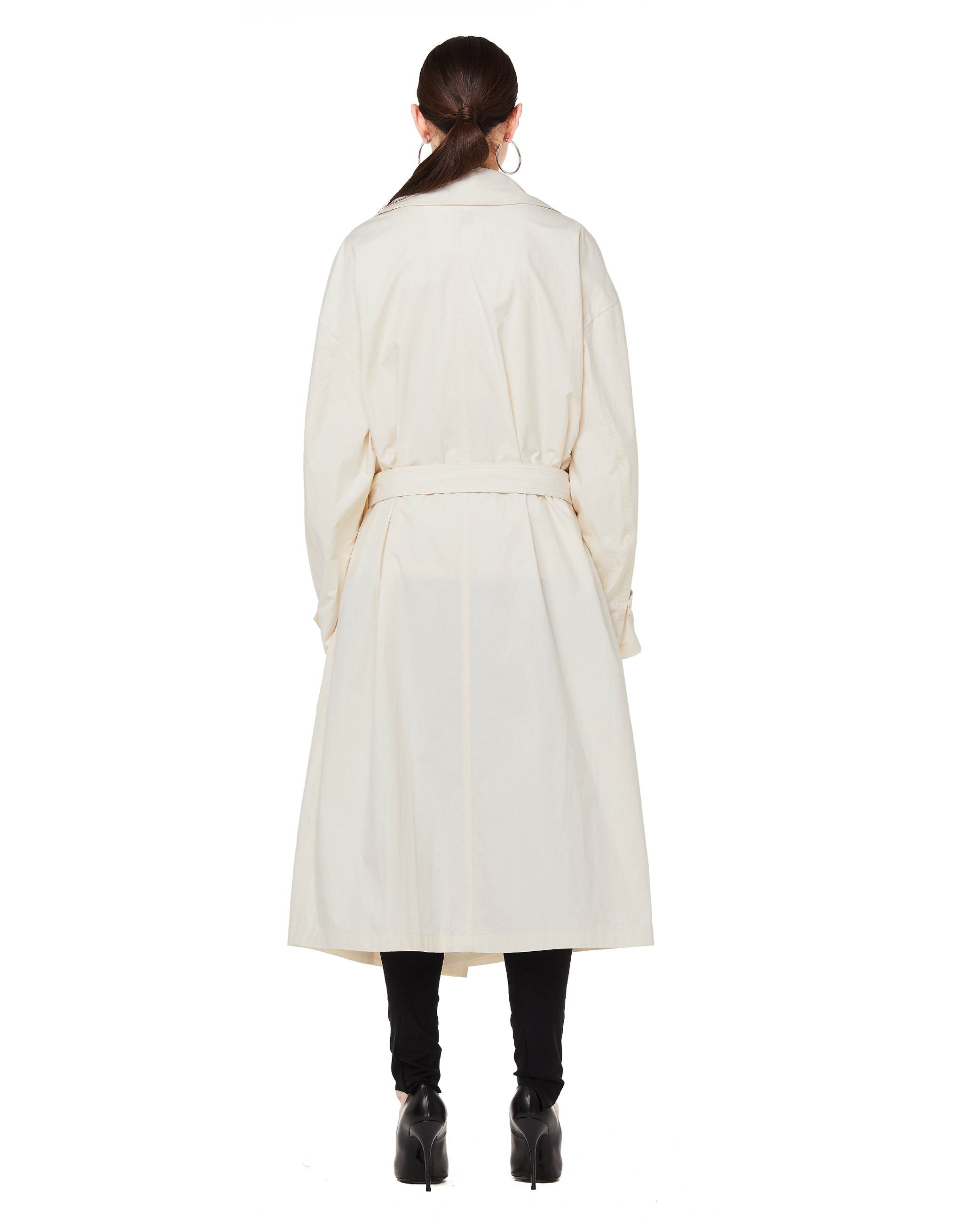 Y's Oversized Cotton Trench Coat Ivory Garmentory