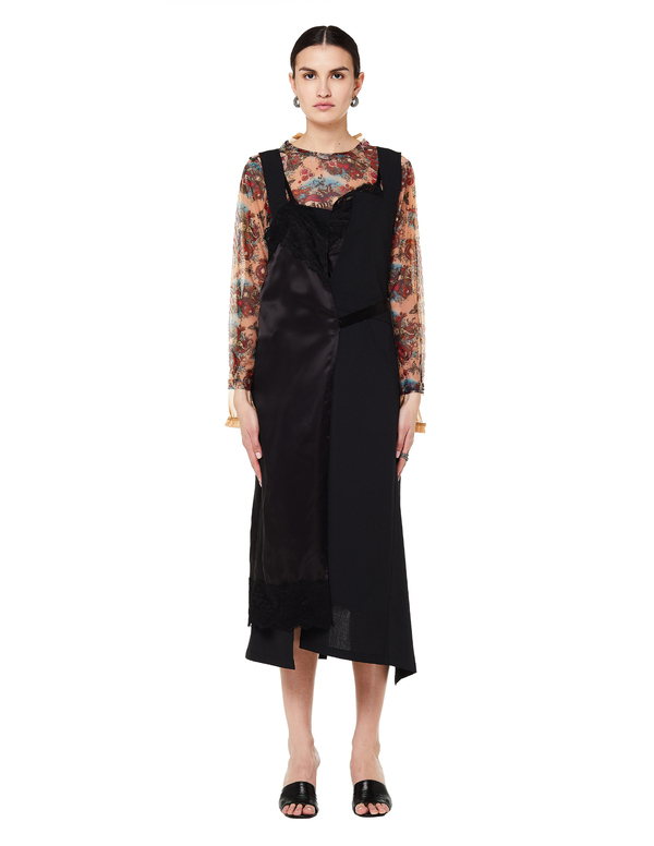 Junya Watanabe Lace and Twill Wrap Dress | Garmentory